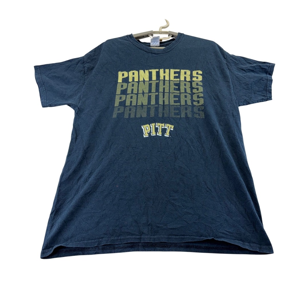 Gildan T-Shirt Mens L Navy Pitt Panthers Graphic Tee Short Sleeve Cotton College